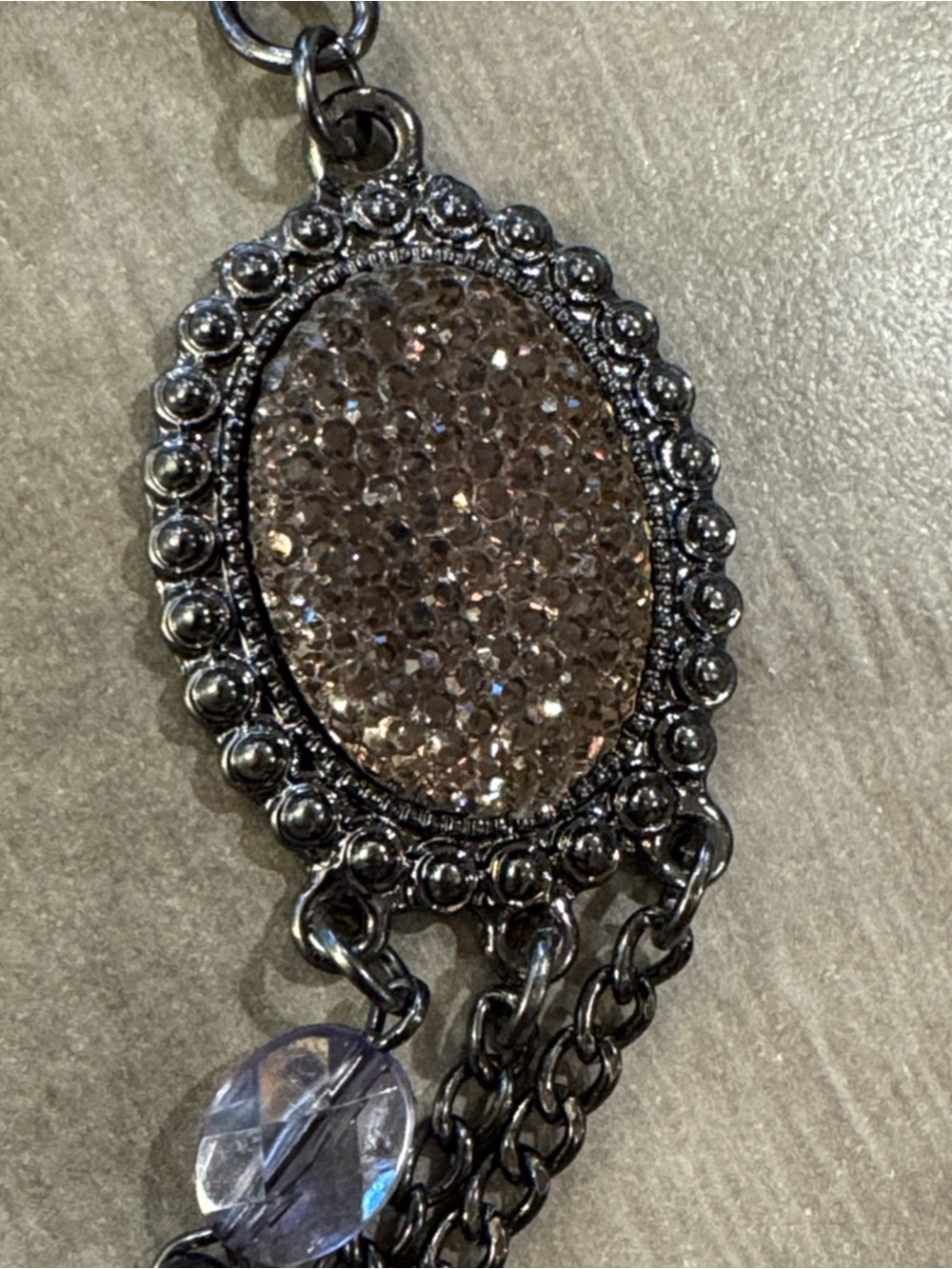 New York Co Women's multistrand Layered Purple Crystal Necklace - Picture 3 of 7